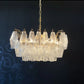 Elegant Murano Poliedri Trasparent Glass Chandelier 22"