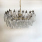 Elegant Murano Poliedri Trasparent Glass Chandelier 22"