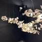 Gingko Chandelier A USE White and Gold