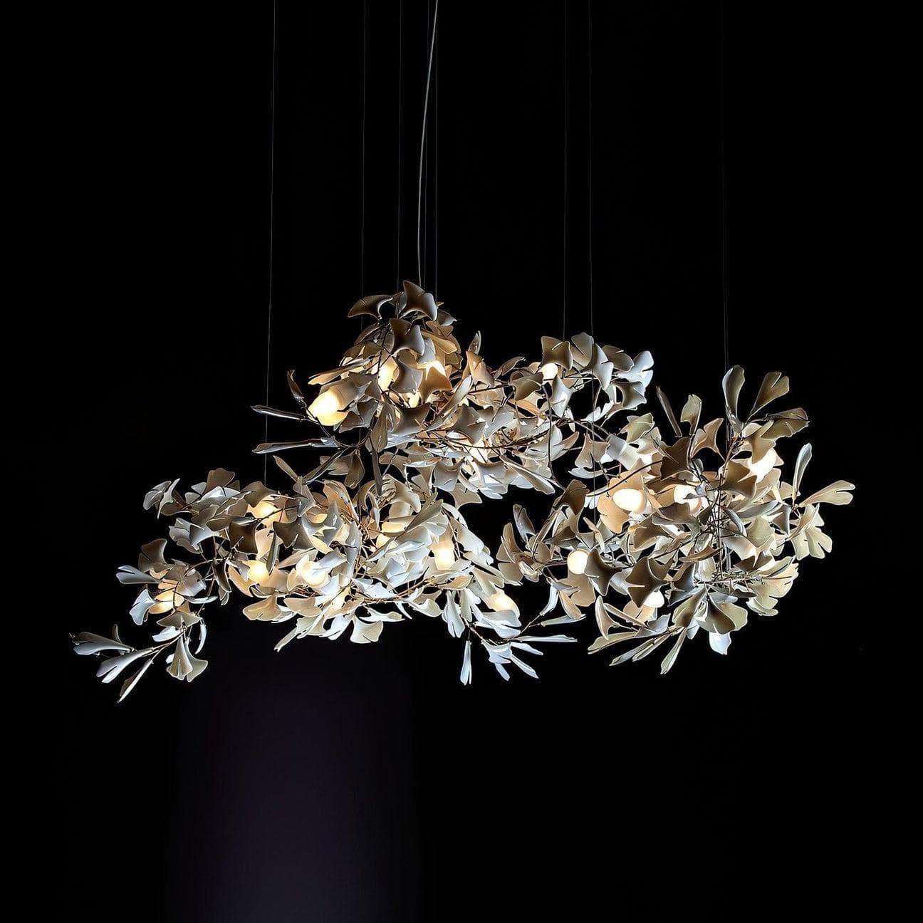 Gingko Chandelier C USE White and Gold