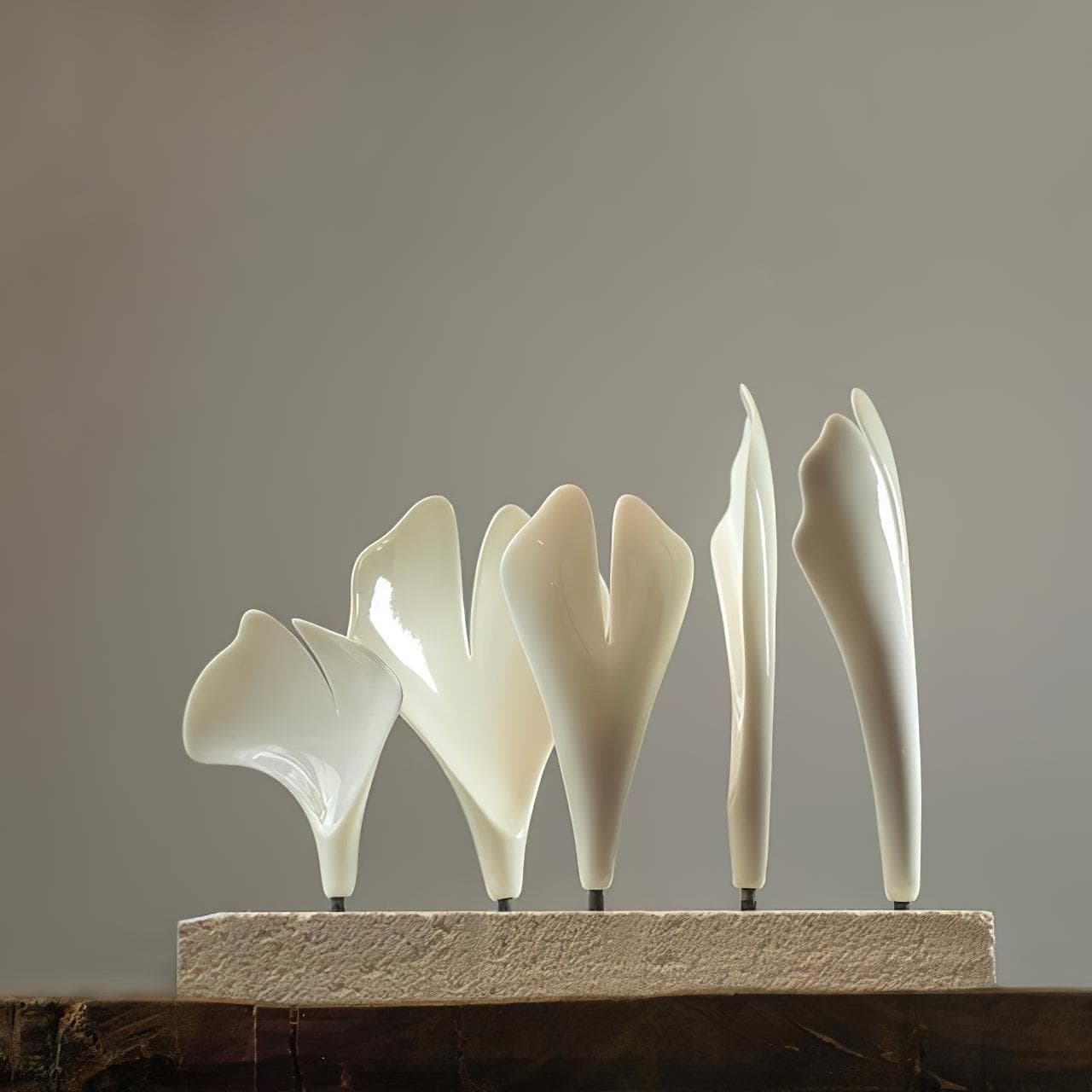 Gingko Chandelier C USE White and Gold