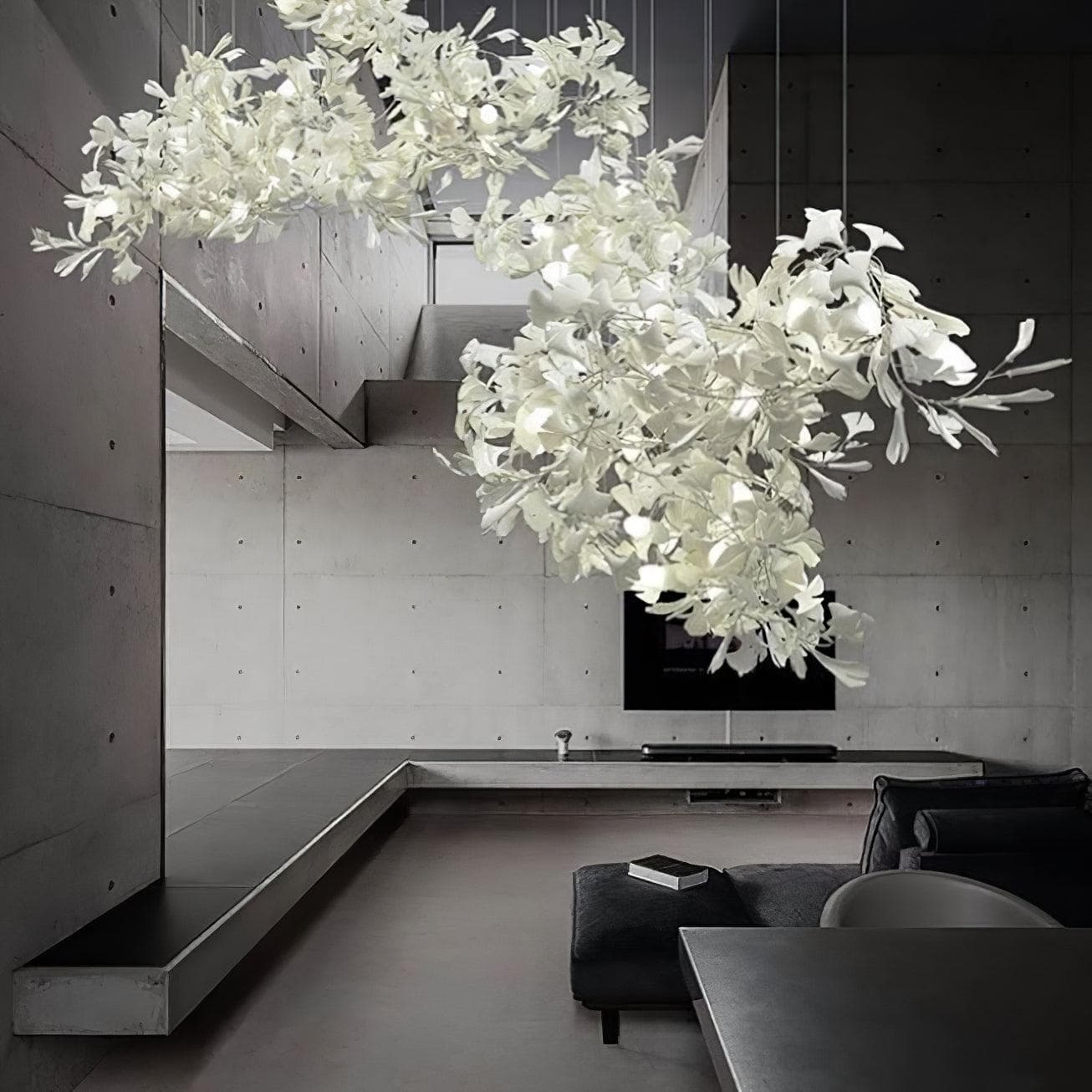 Gingko Chandelier C USE White and Gold