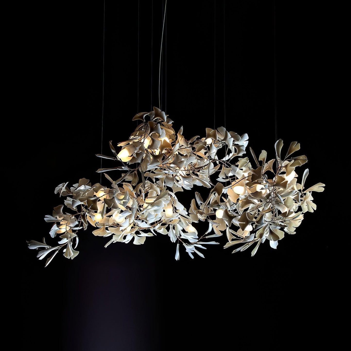 Gingko Chandelier C USE White and Gold