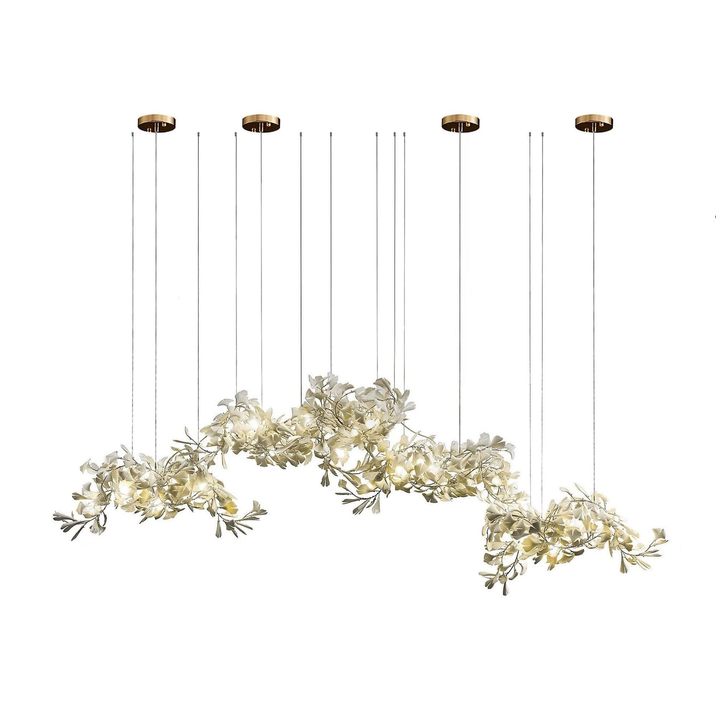 Gingko Chandelier C USE White and Gold
