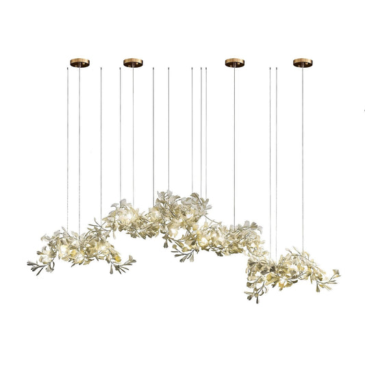 Gingko Chandelier C USE White and Gold