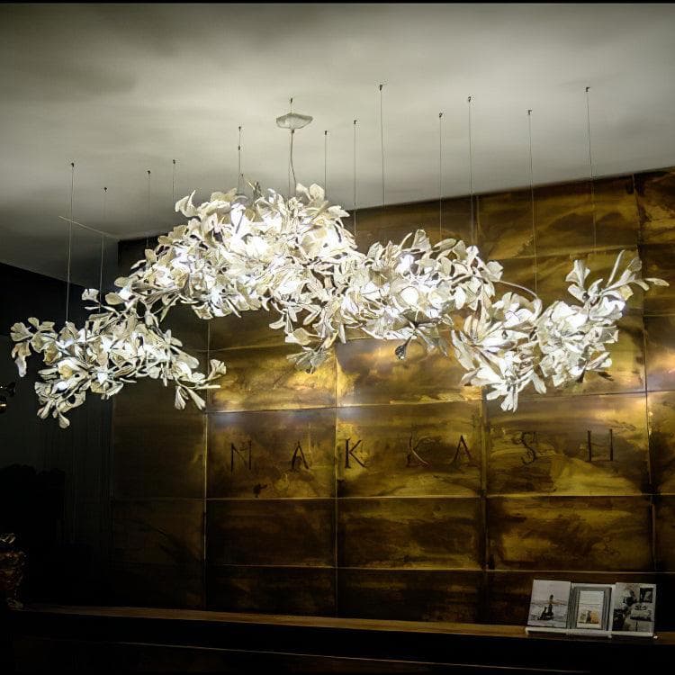 Gingko Chandelier C USE White and Gold