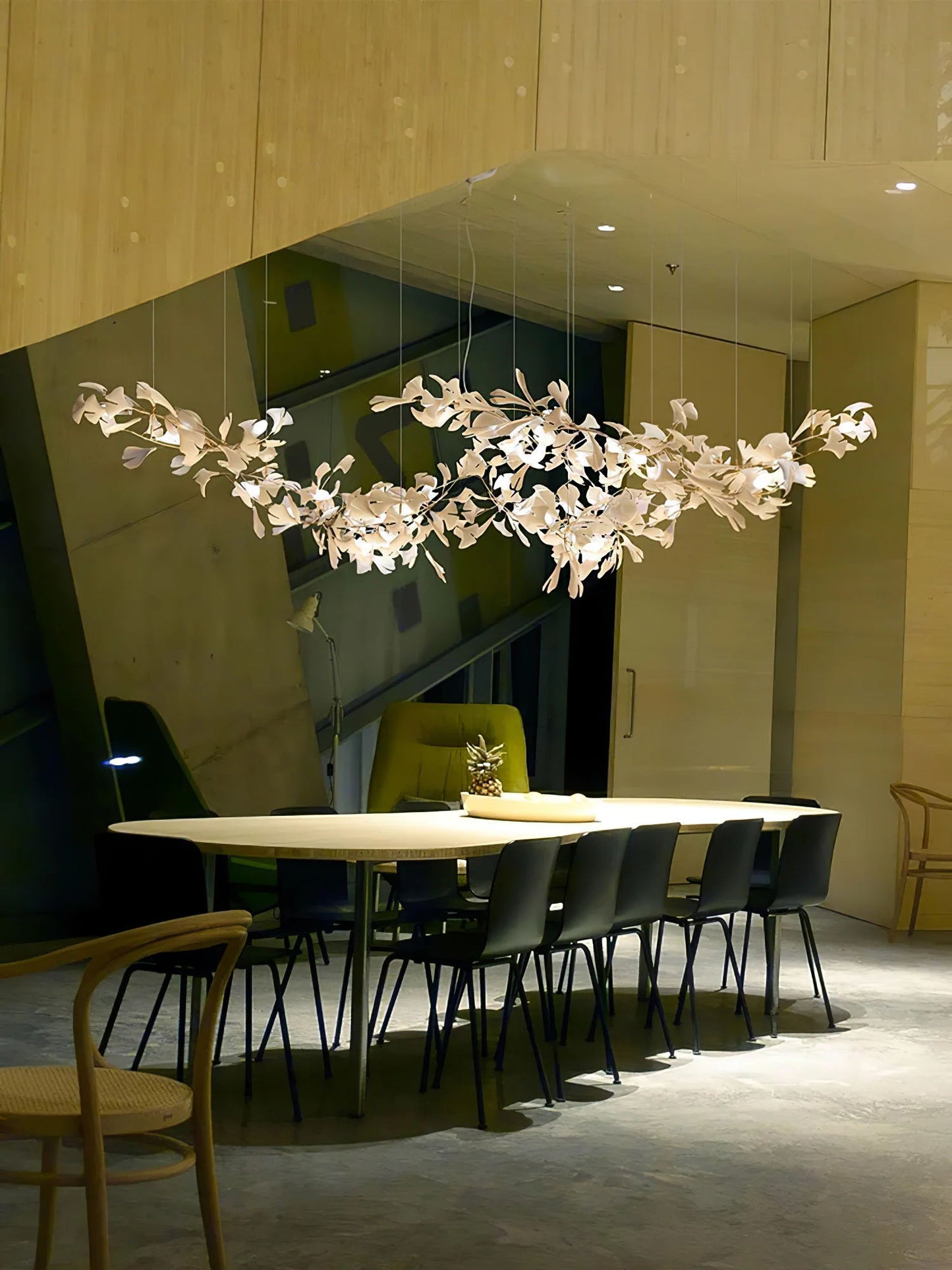 Gingko Leaves Linear Chandelier 197"