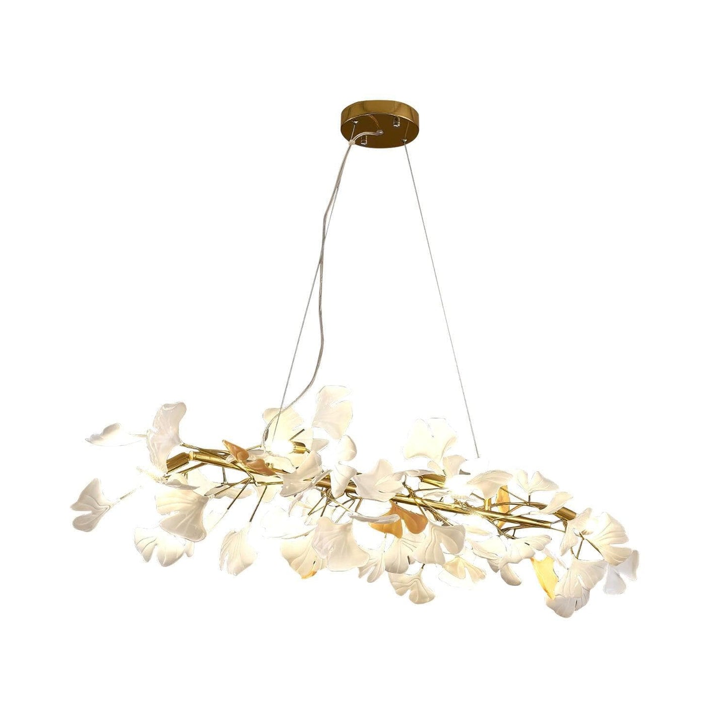 Gingko Chandelier M USE White and Gold