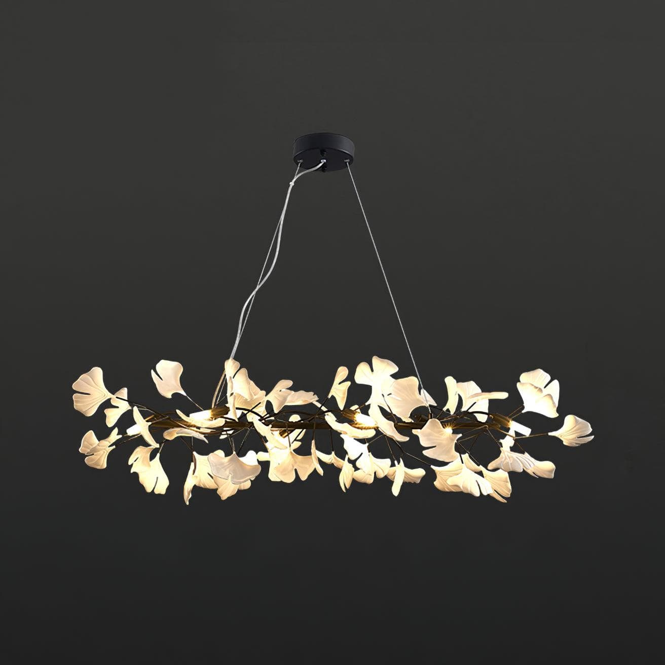 Gingko Chandelier M USE White and Gold