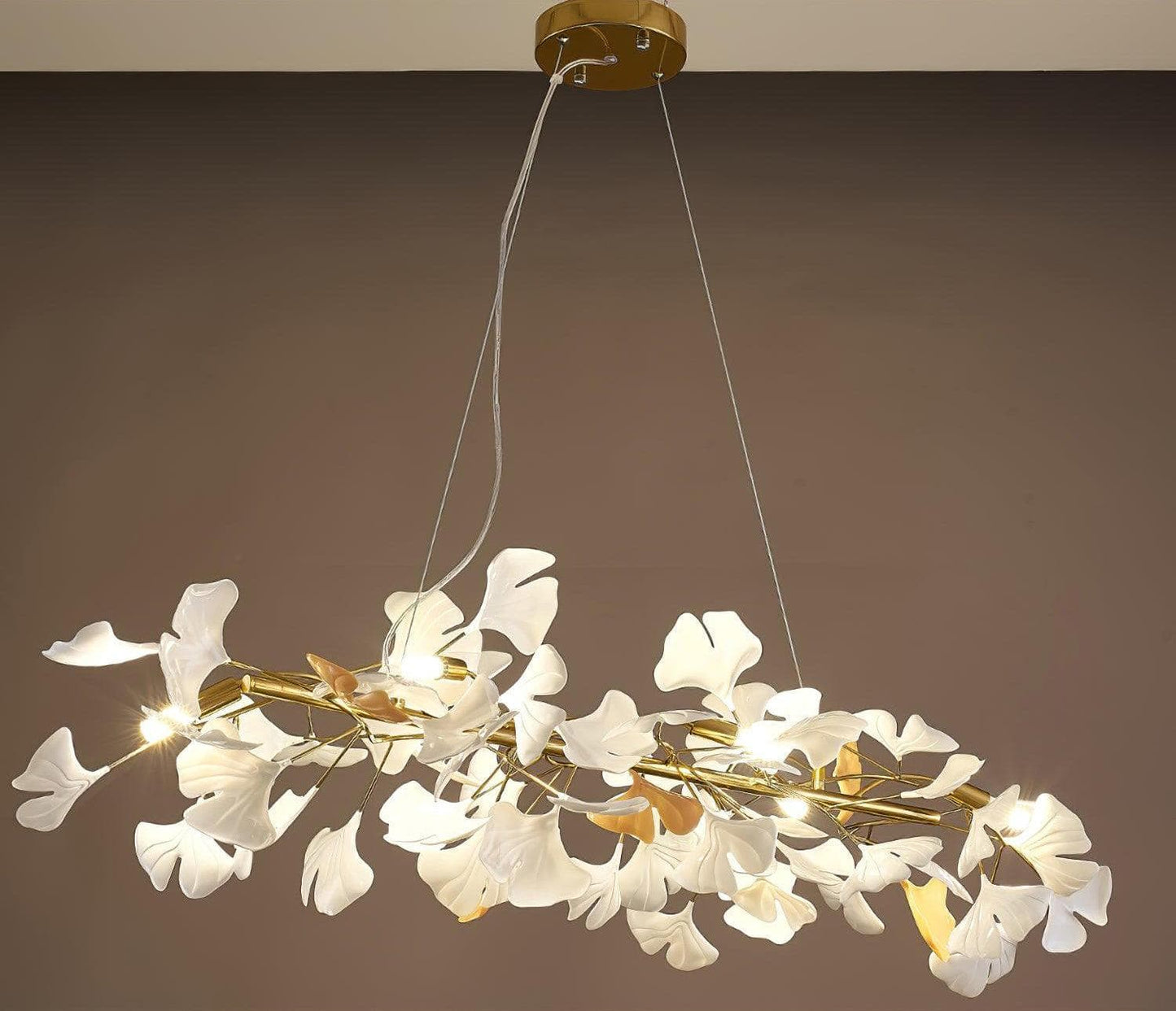 Gingko Chandelier M USE White and Gold
