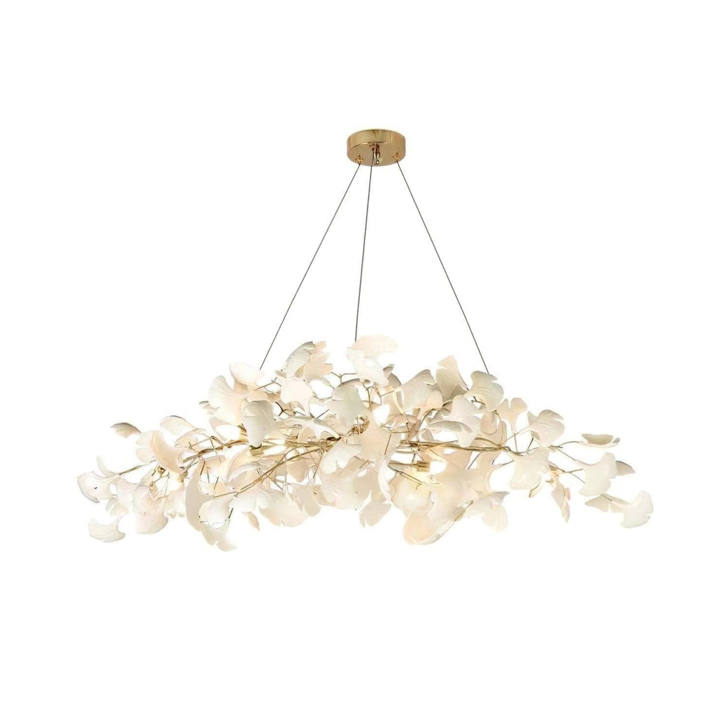 Gingko Chandelier N USE White and Gold