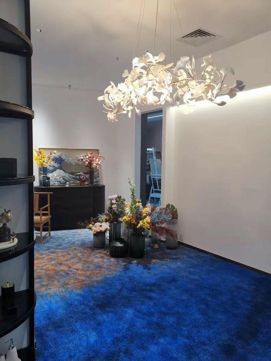 Gingko Chandelier N USE White and Gold