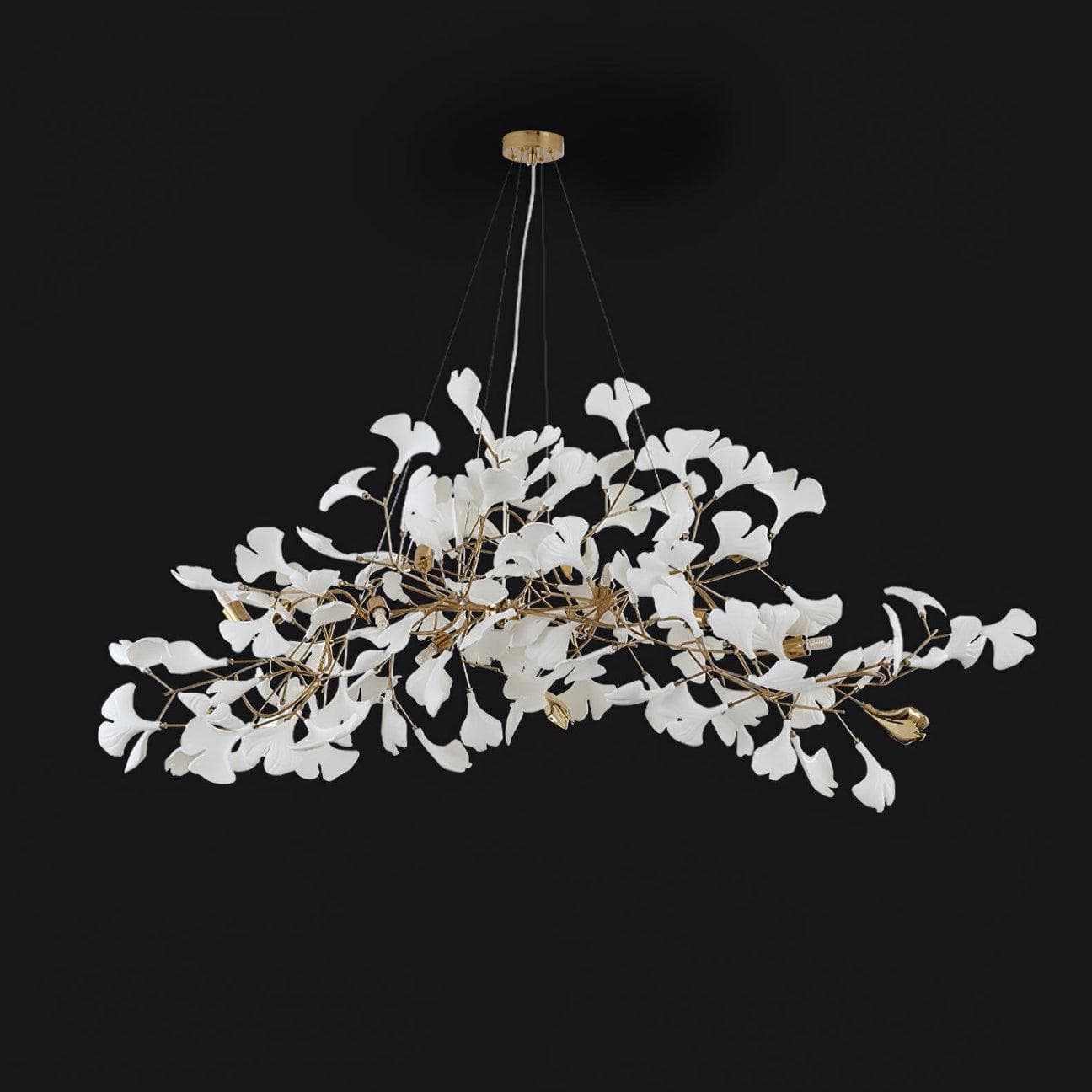 Gingko Chandelier N USE White and Gold
