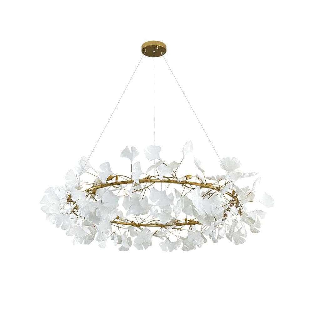 Gingko Chandelier O USE White and Gold