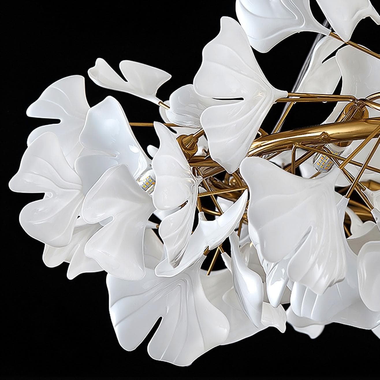 Gingko Chandelier O USE White and Gold