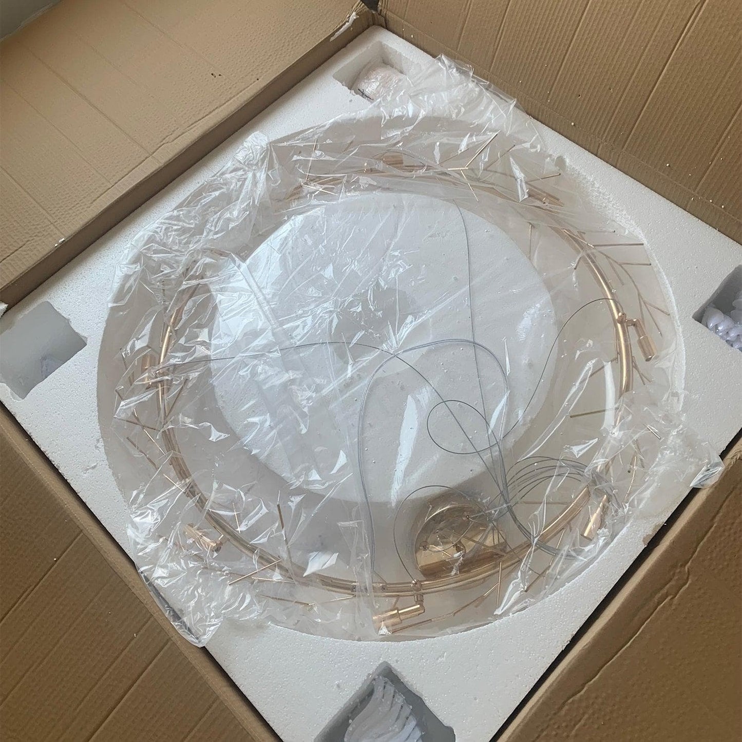 Gingko Chandelier O USE White and Gold