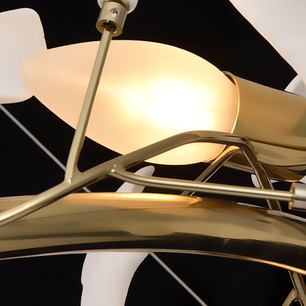 Gingko Chandelier Q USE White and Gold