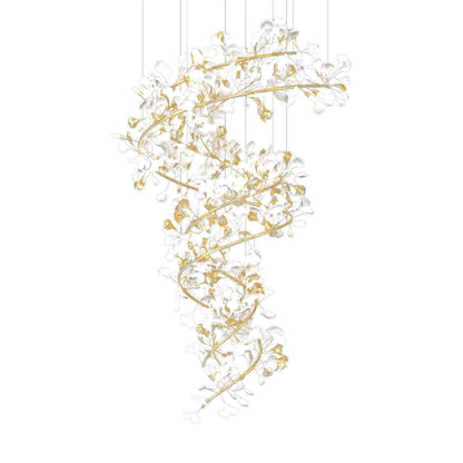 Gingko Chandelier Q USE White and Gold