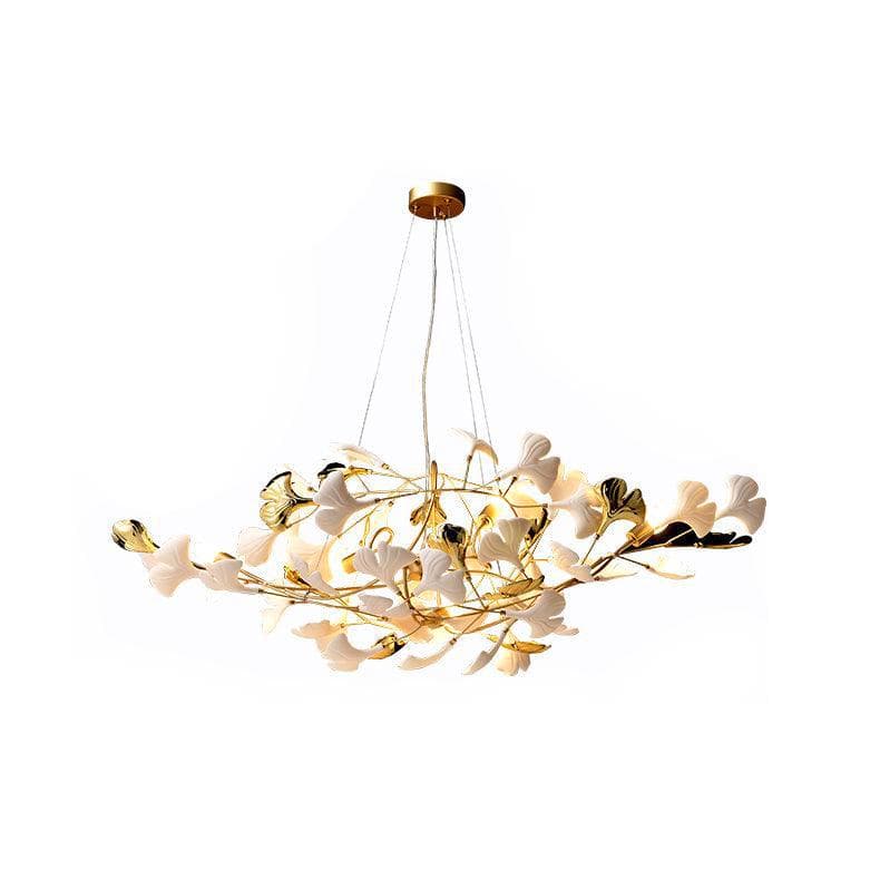 Gingko Chandelier S USE White and Gold