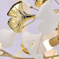 Gingko Chandelier S USE White and Gold