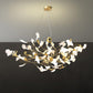 Gingko Chandelier S USE White and Gold