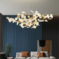 Gingko Chandelier S USE White and Gold