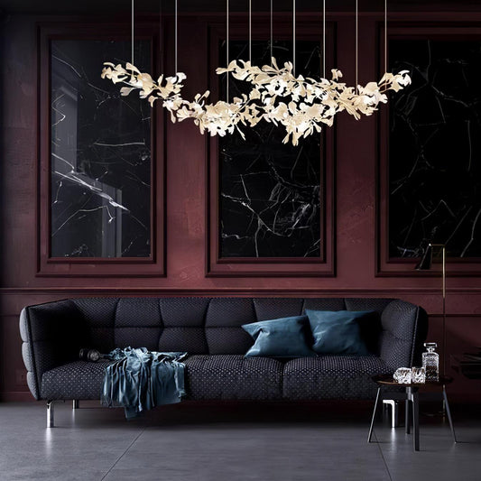 Gingko Double Tier Combination  Linear Chandelier