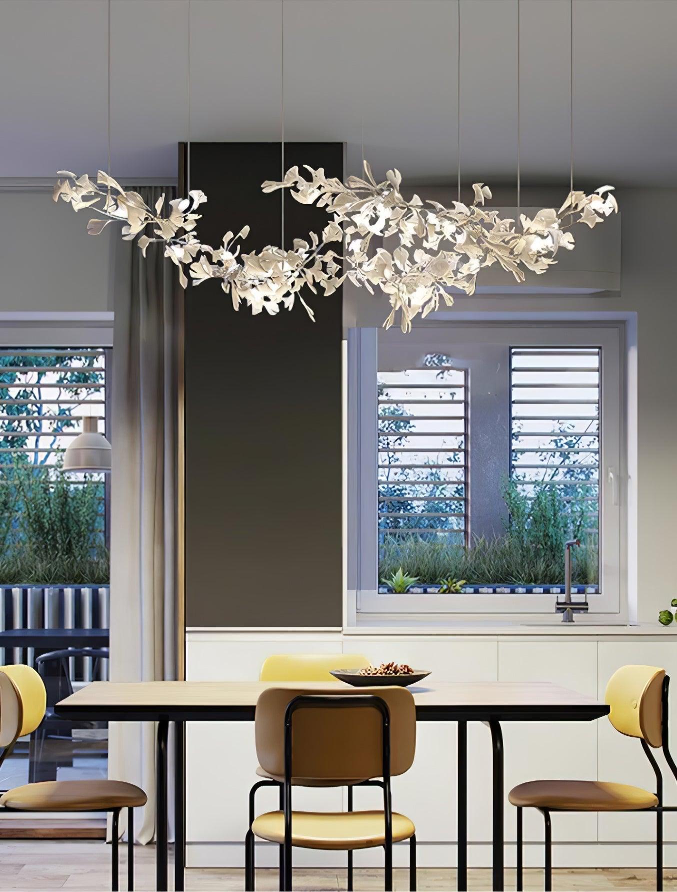 Gingko Double Tier Combination  Linear Chandelier