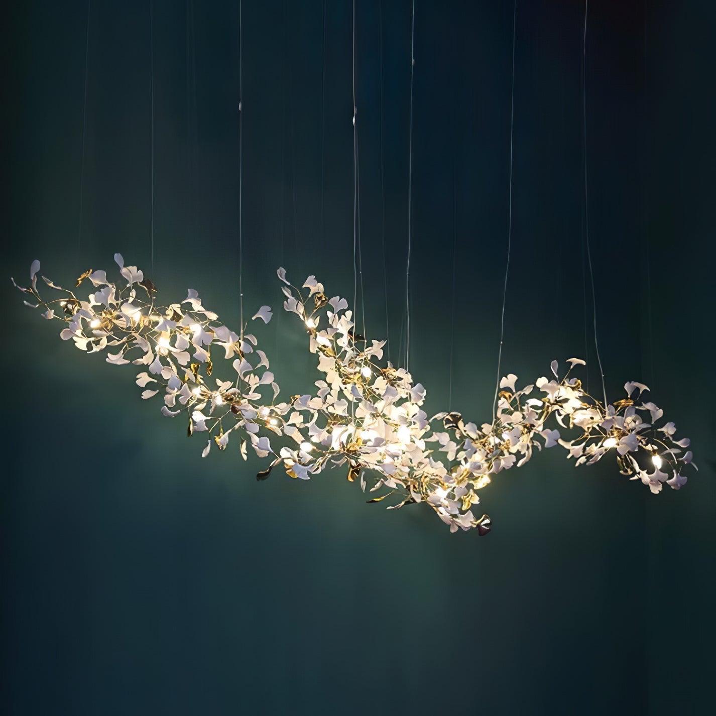 Gingko Double Tier Combination  Linear Chandelier