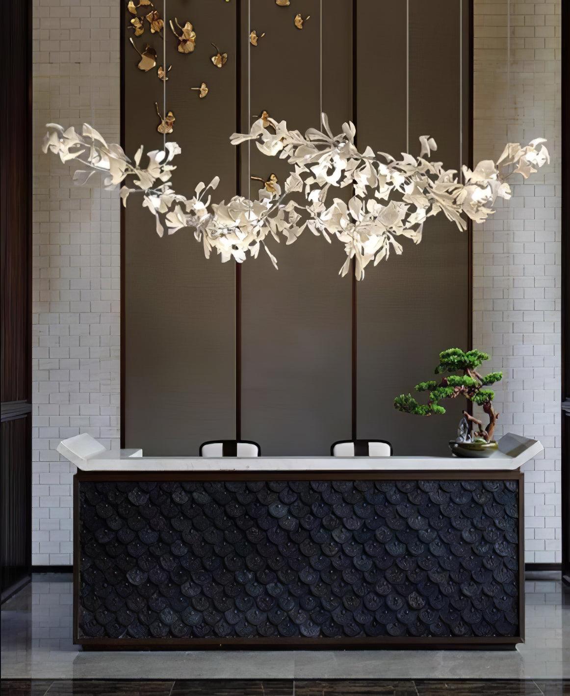 Gingko Double Tier Combination  Linear Chandelier