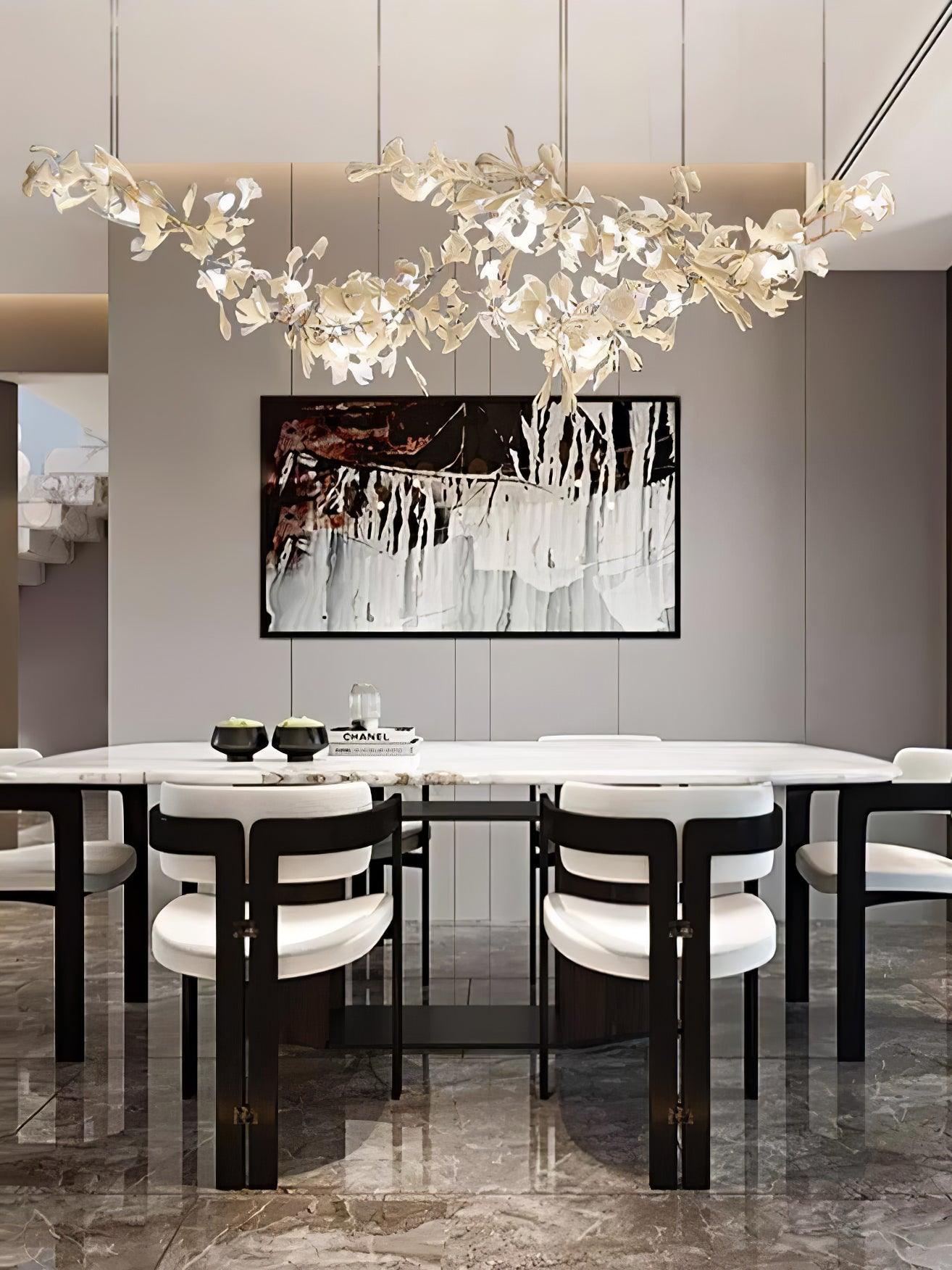 Gingko Double Tier Combination  Linear Chandelier