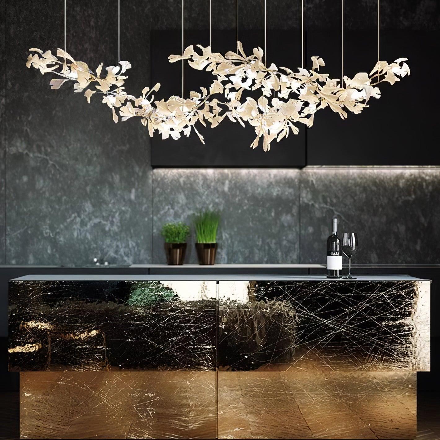Gingko Double Tier Combination  Linear Chandelier