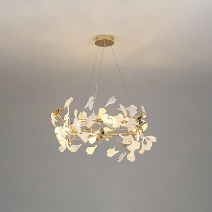 Gingko  Round  Chandelier For Cord