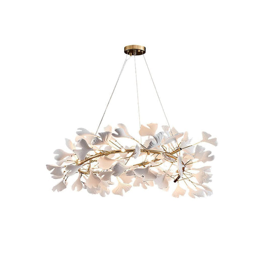 Gingko Chandelier U USE White and Gold