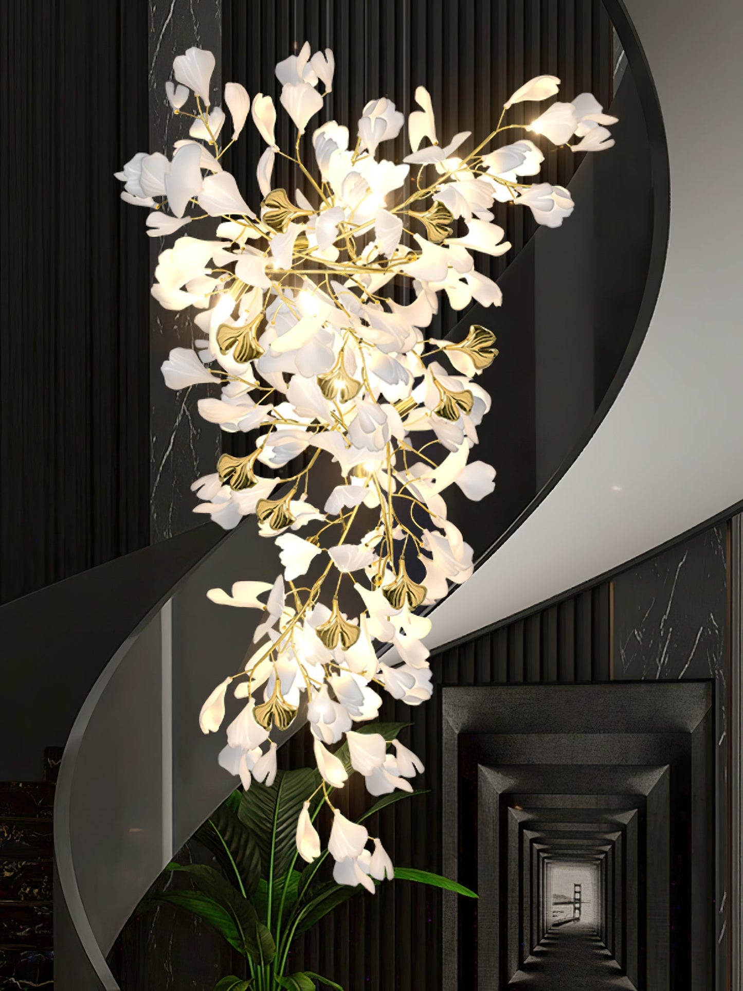Gingko Round Chandelier 59"H 78"H 118"H