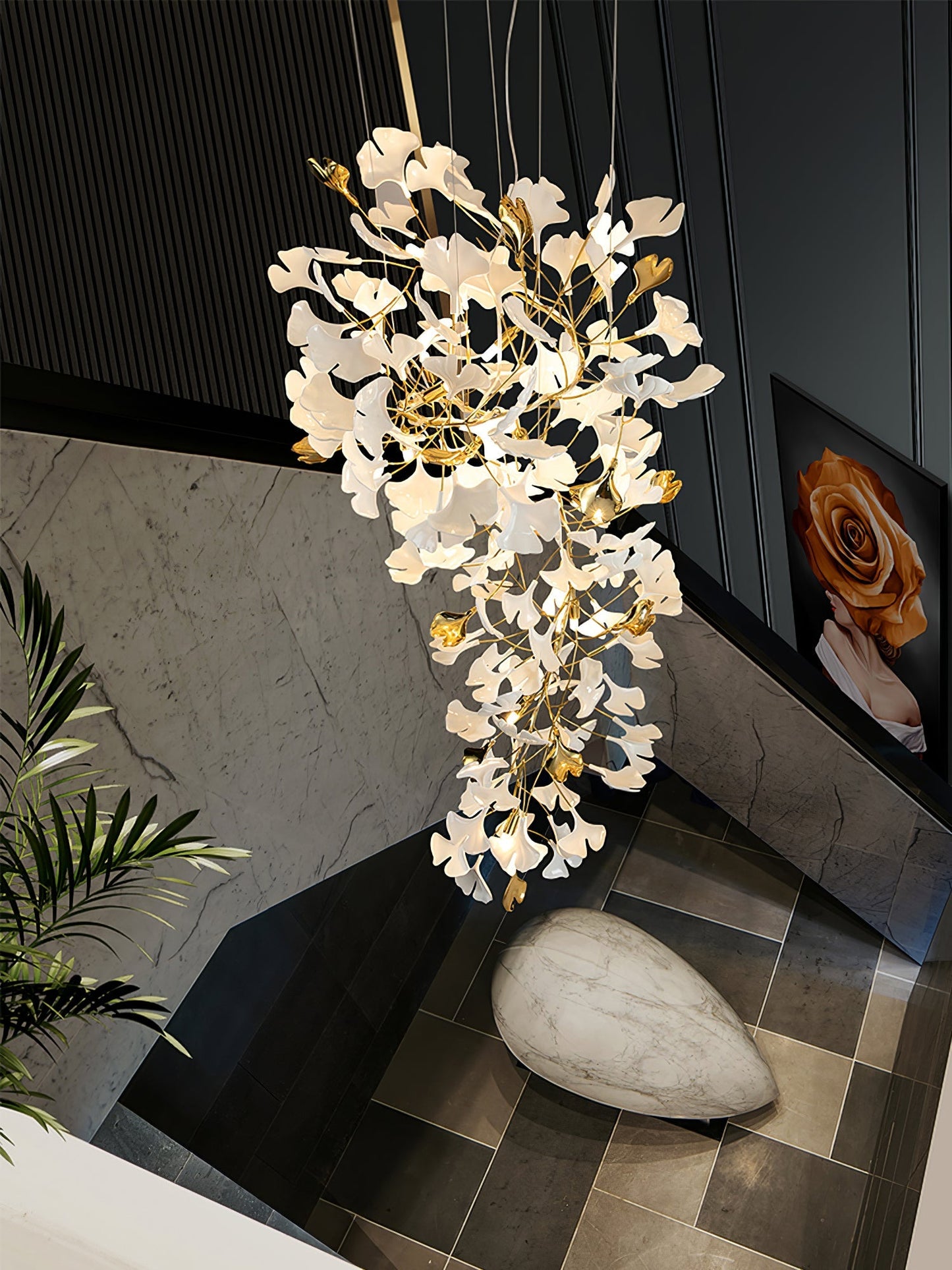 Gingko Round Chandelier 59"H 78"H 118"H