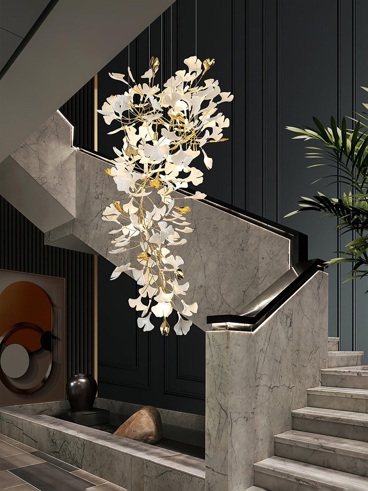 Gingko Round Chandelier 59"H 78"H 118"H