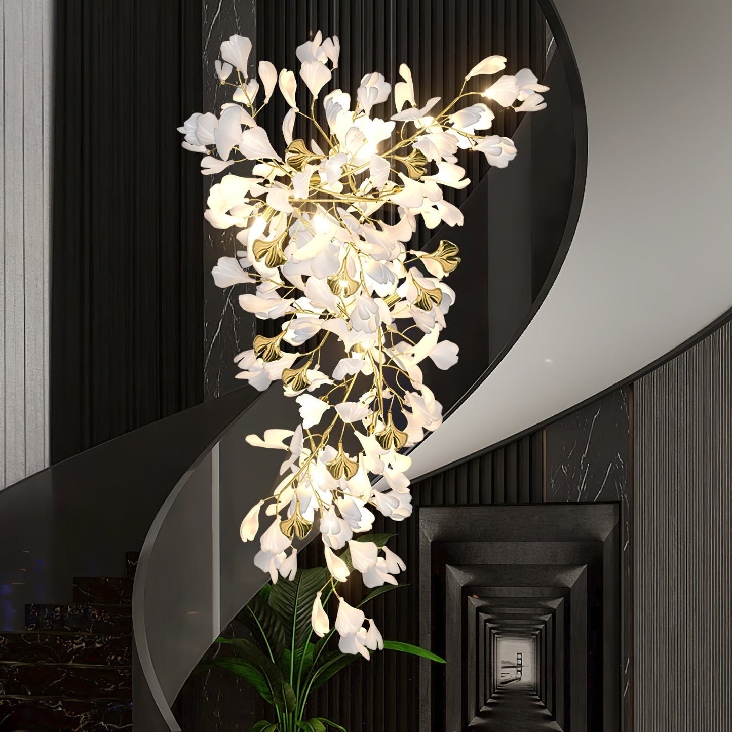 Gingko Round Chandelier 59"H 78"H 118"H