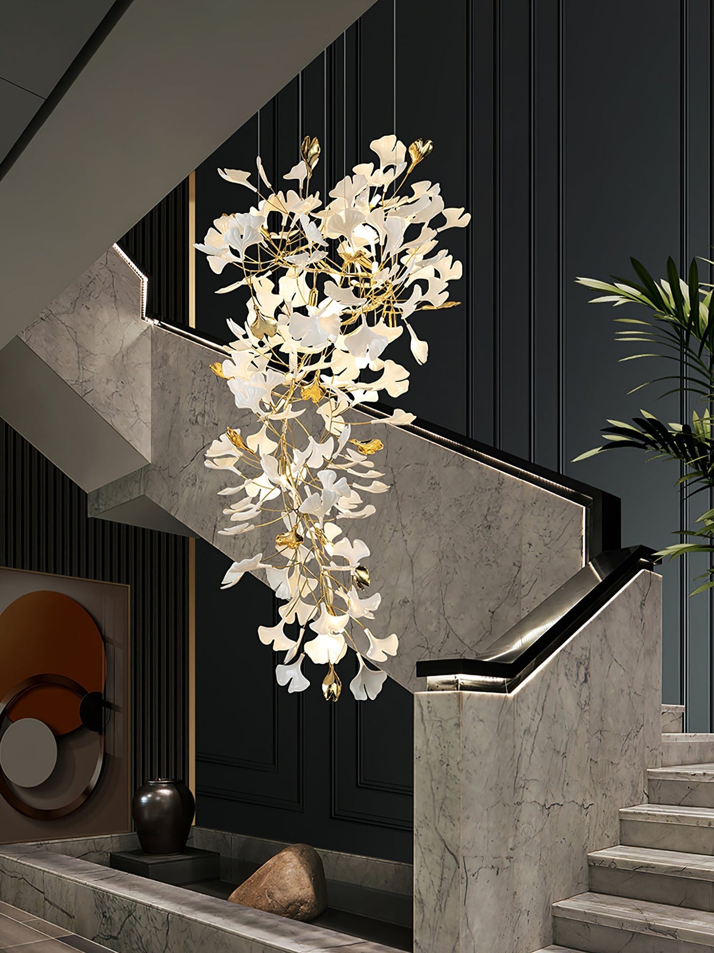 Gingko Round Chandelier 59"H 78"H 118"H