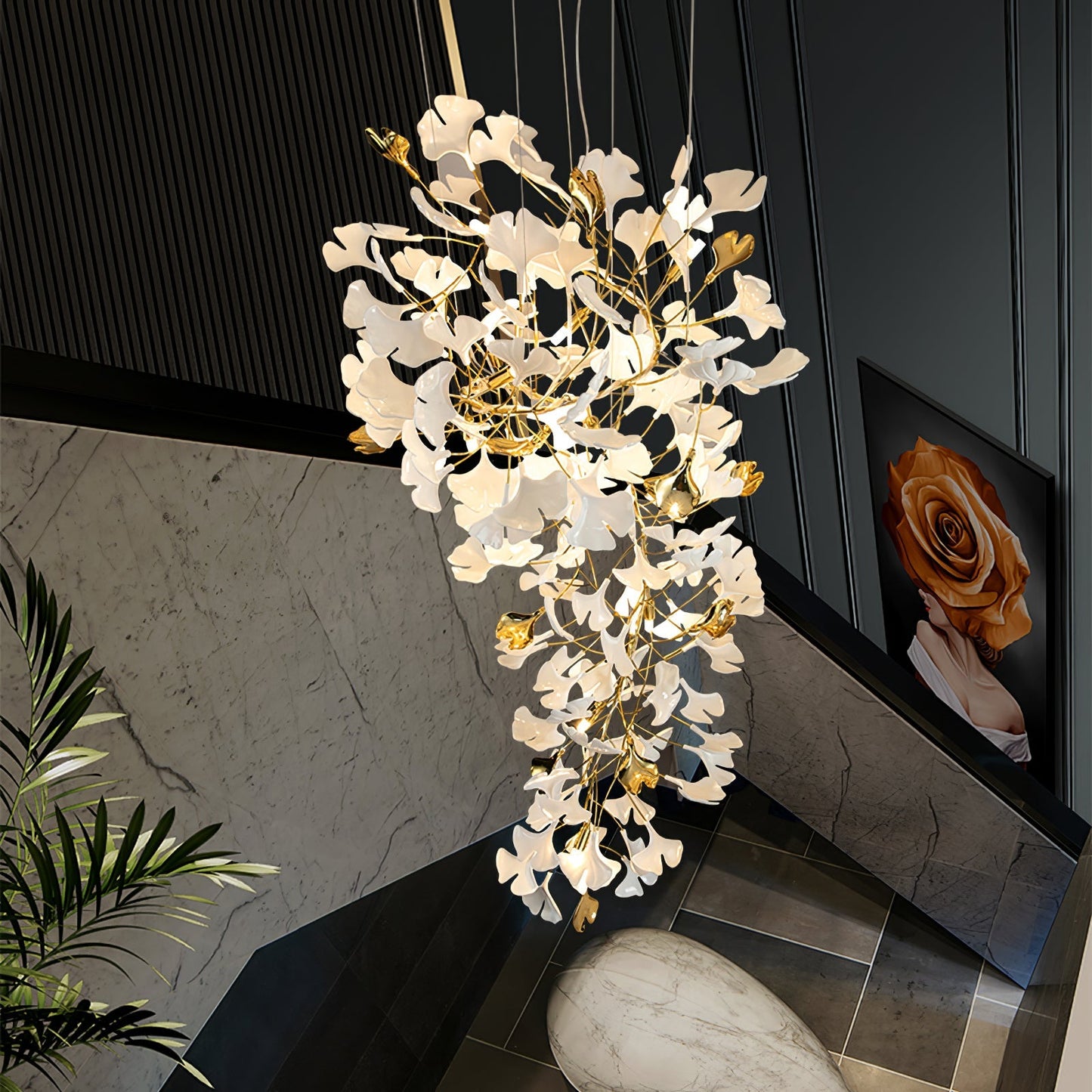 Gingko Round Chandelier 59"H 78"H 118"H