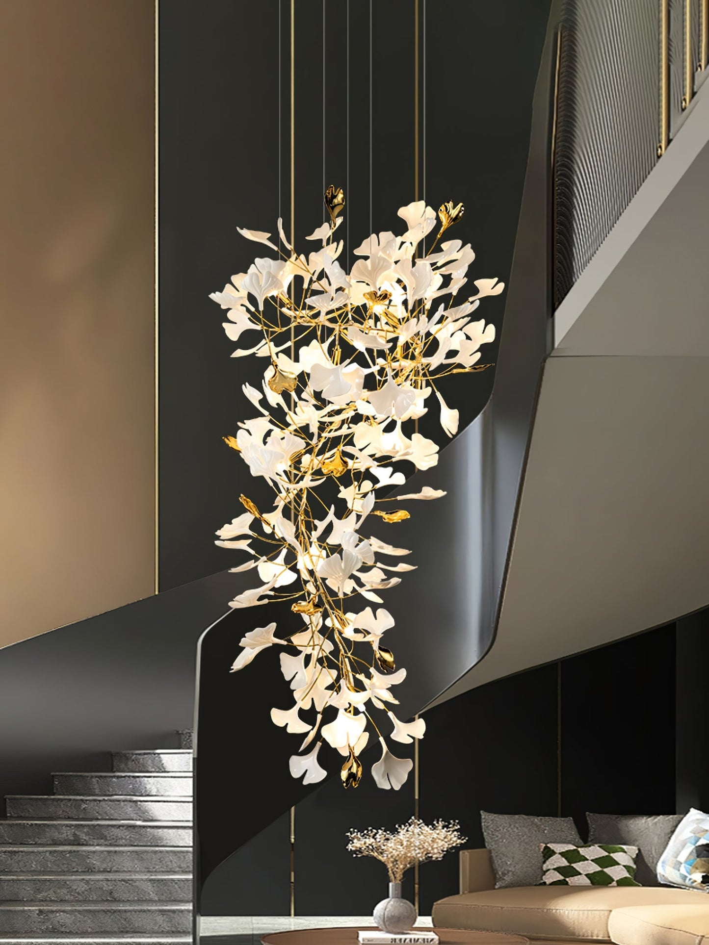 Gingko Round Chandelier 59"H 78"H 118"H