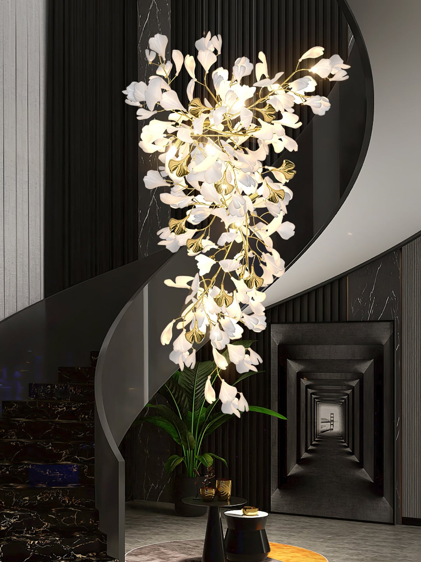 Gingko Round Chandelier 59"H 78"H 118"H