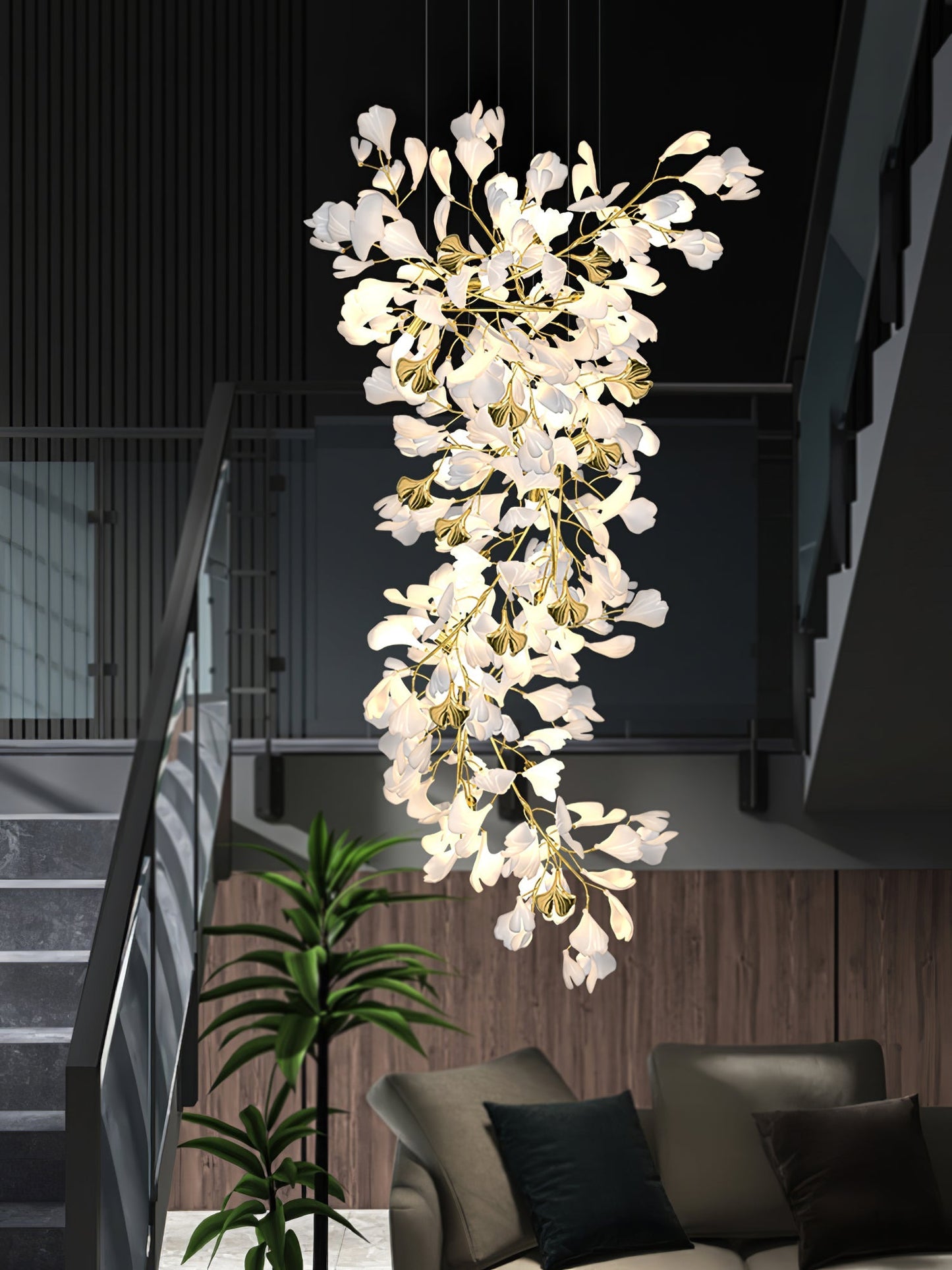 Gingko Round Chandelier 59"H 78"H 118"H
