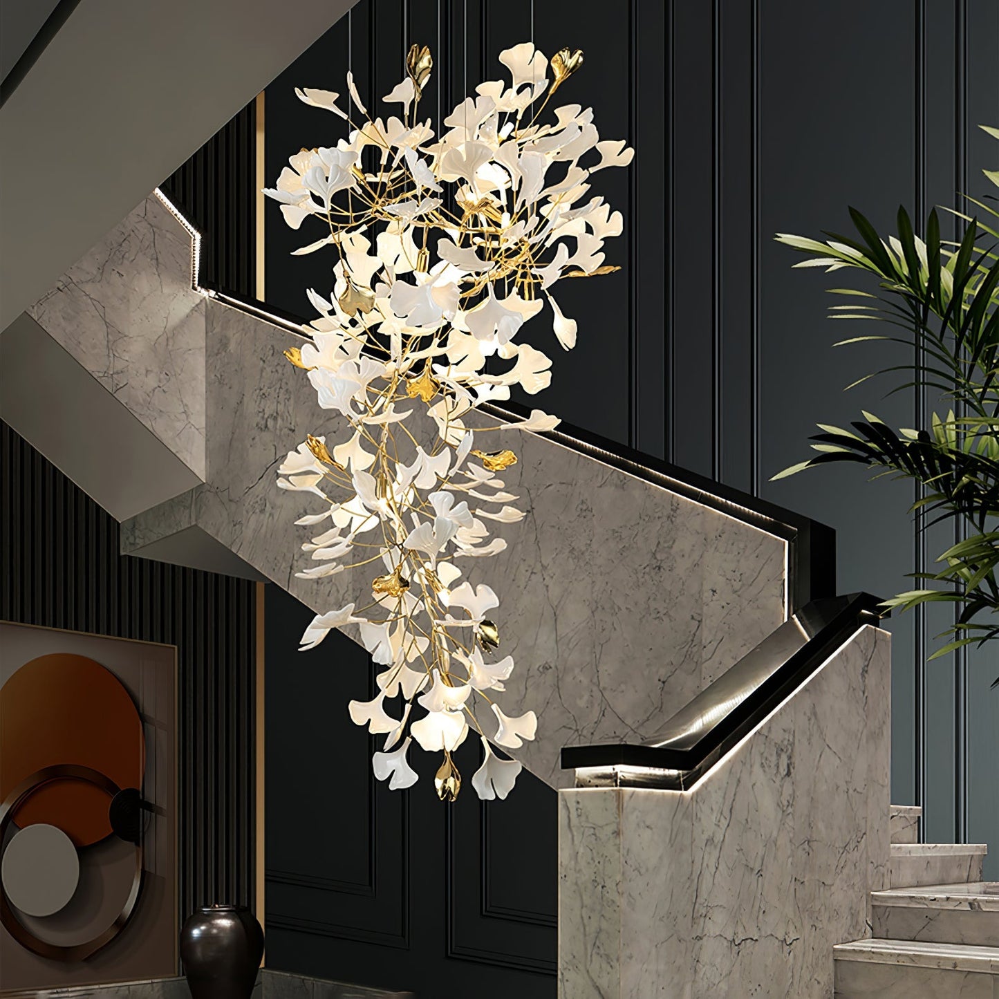 Gingko Round Chandelier 59"H 78"H 118"H