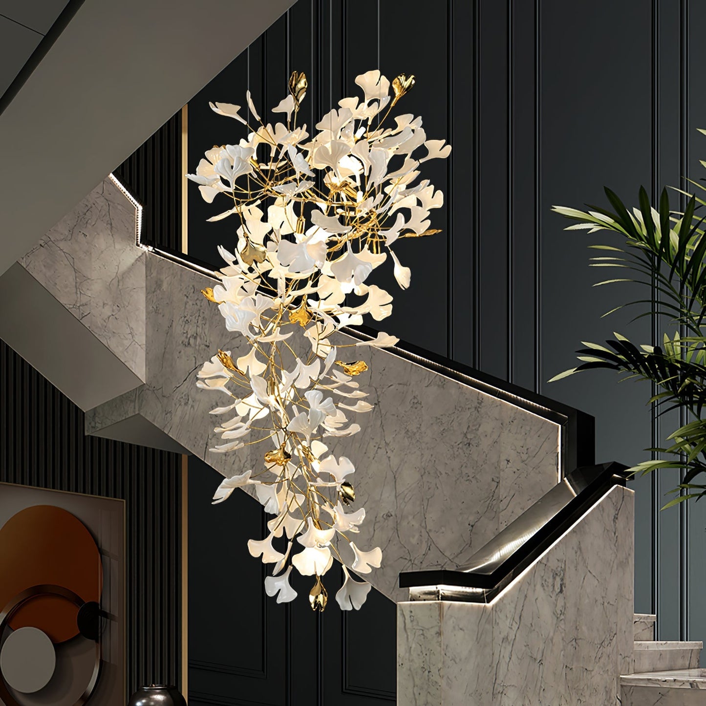 Gingko Round Chandelier 59"H 78"H 118"H