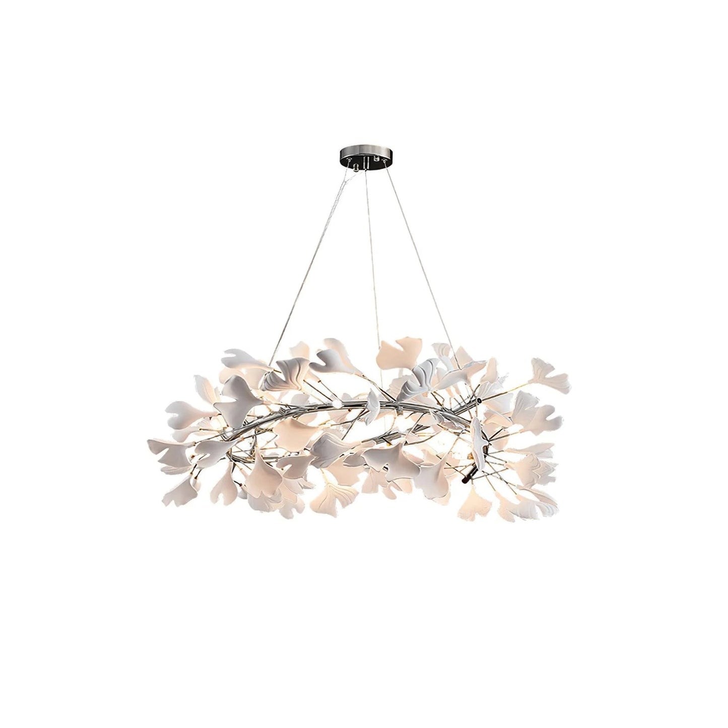 Gingko Chandelier U USE White and Gold