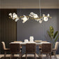 Gingko Glass Chandelier USE White and Gold