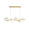 Gingko Glass Chandelier USE White and Gold