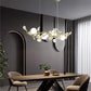Gingko Glass Chandelier USE White and Gold