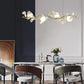 Gingko Glass Chandelier USE White and Gold
